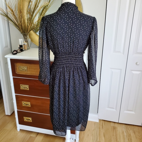 Max Studio black white polka dot chiffon dress - Picture 8 of 9